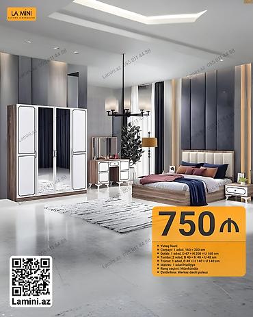 Ev üçün mebel: La Mini – Yataq Dəsti Komplekt tərkibi və ölçülər: - Çarpayı: 1 ədəd — 1