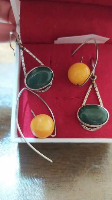 Серебряные серьги: Серебряные серьги, Проба 925, Жемчуг, Женские, Б/у — 6