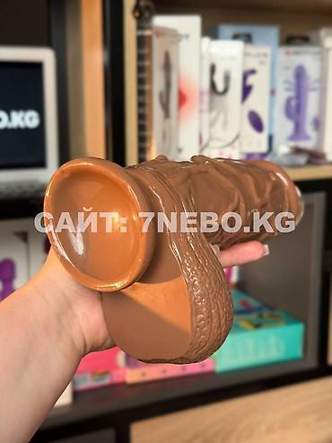 Товары для взрослых: Реалистичный кофейный фаллоимитатор «Big Bear» 7 см - экстремально — 3