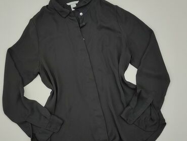 czarne bluzki damskie z długim rękawem: Koszula Damska, H&M, XL, stan - Bardzo dobry