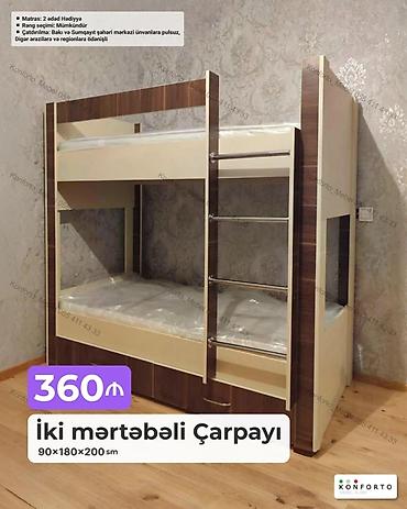 Ev və bağ: İki mərtəbəli çarpayı – 90×180×200 sm - Kompakt dizayn, iki nəfər — 1