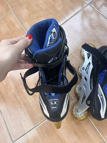 Спорт и отдых: GX markalı inline konki (təkərli paten) - Rəng: mavi-qara-ağ - — 3