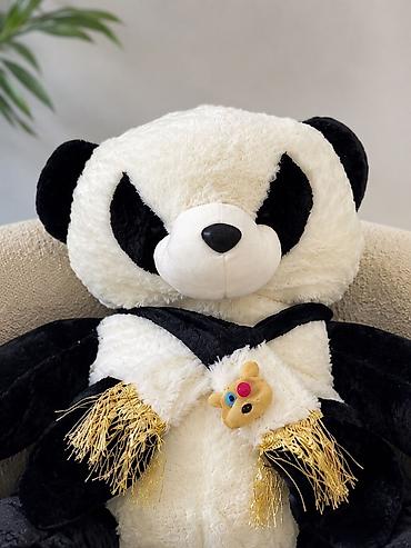 banda panda: Большая мягкая игрушка «Панда» с декоративным шарфиком и мини-игрушкой — 2
