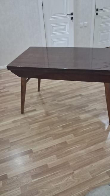 taxta mişar: Açılıb-bağlanan yemək masası - Material: tam ağac (tünd qəhvəyi — 2