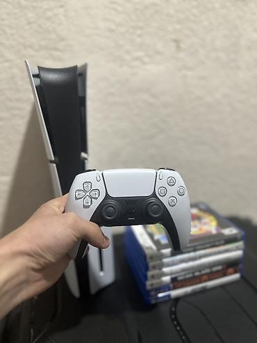 PS5 (Sony PlayStation 5): Ps 5 slim disc (2115) + 10 игр + 2 джойстика. В новом состоянии — 4