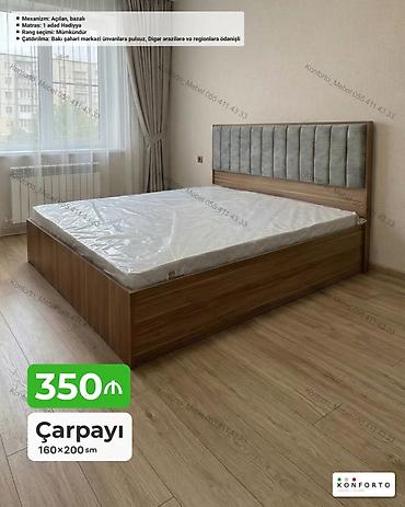 Çarpayı – 160×200 sm - Mexanizm: açılan, bazalı (geniş saxlama