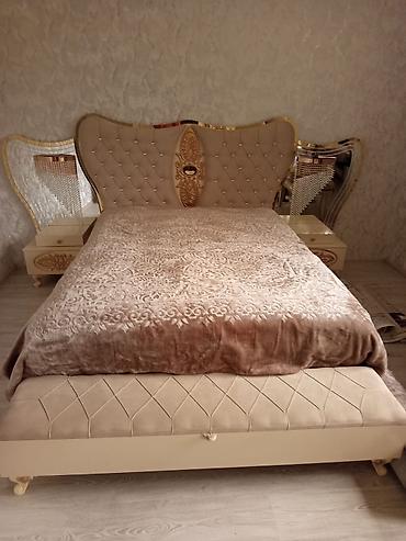 ucuz makyaj masası: Yataq otağı mebel dəsti - Üslub: Klasik-lüks dizayn, krem rəngdə — 7