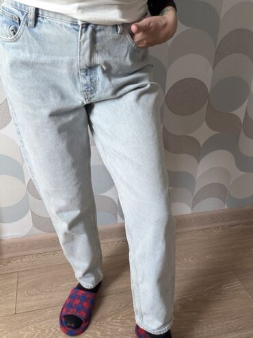 женские джинсовые шорты с завышенной талией: Джинсы голубые moms Mango размер M - 500 сом Синие Dilvin размер М 500