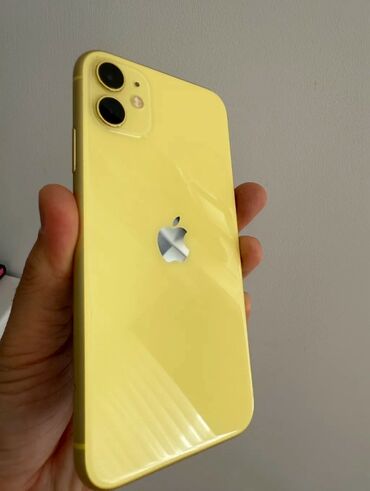 iphone 10 телефон: IPhone 11, Б/у, 128 ГБ, Желтый, Защитное стекло, Чехол, 83 %