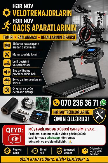 Digər texnikanın təmiri: Hər növ velotrenajorların və qaçış aparatlarının peşəkar servisi — 1