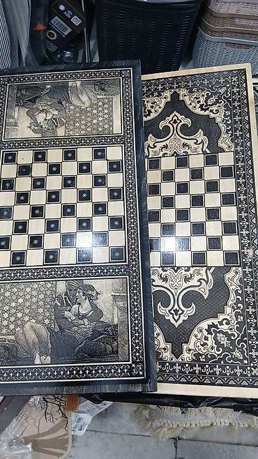 Nərdlər: Ağacdan hazırlanmış nərd dəsti - Material: təbii ağac, yanlardan — 9