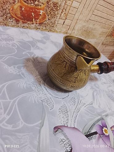 samovar altı podnos: Misdən hazırlanmış əl işi cezve (ibrik) – klassik Şərq üslubunda — 4
