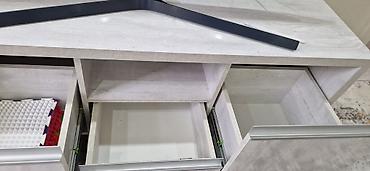 study table: Тумба и подставка для телевизора, Б/у, Напольная, Самовывоз, цвет - Серый — 3