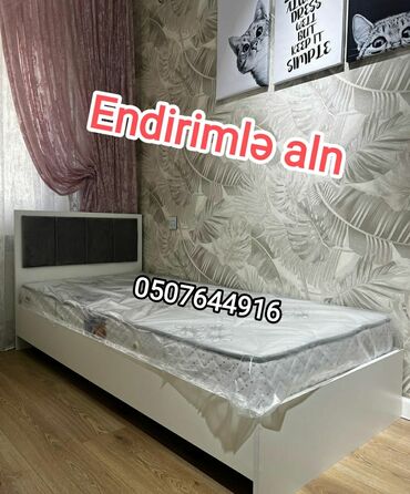 Çarpayılar: Yeni, Təknəfərlik çarpayı, Bazasız, Matras ilə, Siyirməsiz, Azərbaycan — 2