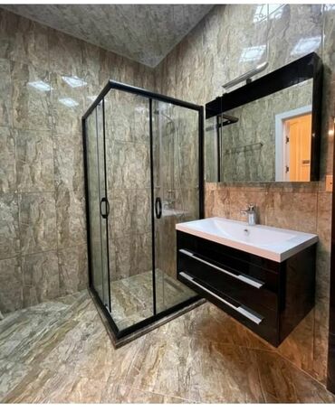 Duş kabinaları, arakəsmələr: Yeni Üstü açıq kabina, Künc üçün, Pulsuz çatdırılma — 13