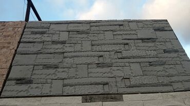 5 15 taxta qiymeti 2021: Dekorativ fasad üçün beton/daş plitələr - Rəng: boz-qrafit tonlarında