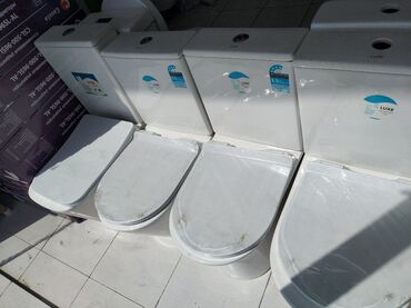 Çanaq üçün kranlar: Ağ rəngdə, keramika materialdan hazırlanmış unitazlar. Düzbucaqlı