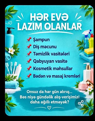 Hər evə lazım olan gündəlik baxım və təmizlik məhsulları dəsti