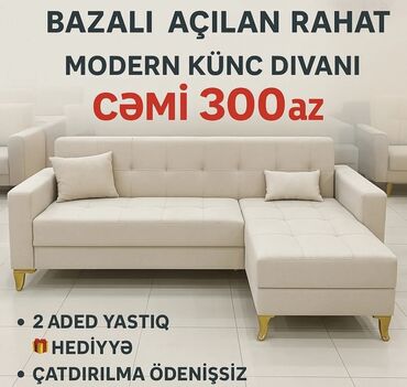 Mebel: Künc divan, Yeni, Açılan, Bazalı, Parça, Şəhərdaxili pulsuz çatdırılma