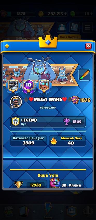 braun utu feni: FULL / MAX CLASH ROYALE HESABI SATILIR! 🔥 ​🏆 Kupa: 12,920 (30. Arena) — 1