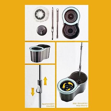 švabra: Spin mop dəsti – iki bölməli vedrə və teleskopik sap Xüsusiyyətlər: - — 6