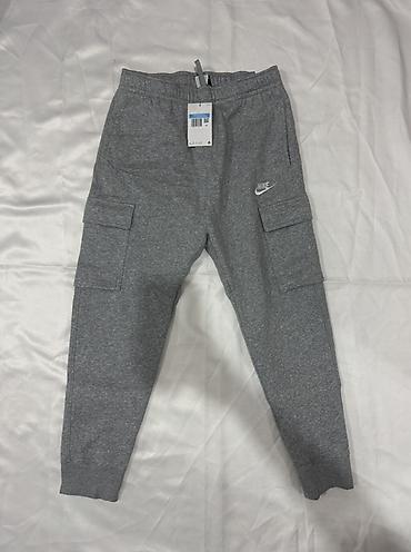 nike tech flecee: Мужские брюки, M, Nike, Новый, цвет - Серый, Самовывоз — 1