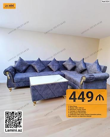 generator az: Künc Divan – Kod: 2524 - Ölçülər: 280 × 200 sm - Mexanizm: Açılan — 1
