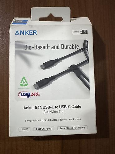 telefon planşet: ANKEР 544 USB-C to USB-C Kabel – Bio-Naylon, 6 ft (təxminən 1.8 m) — 1