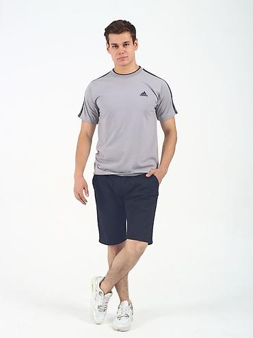 pull and: Мужская спортивная футболка adidas - Цвет: серый - Классический — 2