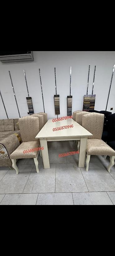 ders masa: Qonaq otağı üçün, Yeni, Açılmayan, Dördbucaq masa, 6 stul — 6