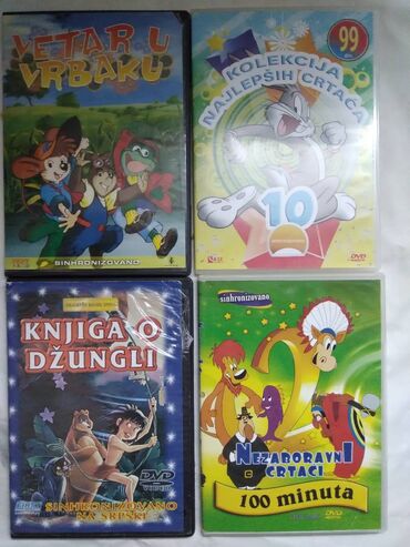 Kasete, CD i DVD: Crtani filmovi sinhronizovani na srpski,cena za kom — 8