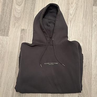 sweatshirt: ICONO COUTURE kapüşonlu sweatshirt - Rəng: qrafit/qaranlıq boz - Ön — 1
