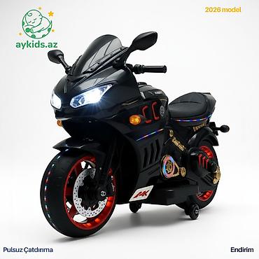 Uşaq dünyası: 🏍 Off-Road Uşaq Elektromotosikleti 12V (2 Motorlu) 🖤 Rəng: Qara Ağ və — 4