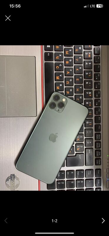 Apple iPhone: IPhone 11 Pro Max, Б/у, 256 ГБ, Alpine Green, Чехол, Защитное стекло, 80 %