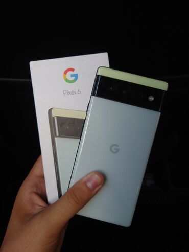 телефон е34: Google Pixel 6, Б/у, 128 ГБ, цвет - Белый, 2 SIM, eSIM