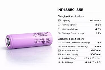 чехол аккумулятор: 🔋 Аккумулятор Samsung 18650 INR18650-35E — 3400 mAh Оригинальный — 1