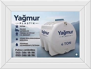 oksigen balonu icarə: YAĞMUR markalı plastik su çənləri – yatıq (horizontal) model Tutum — 5