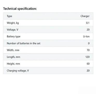 Adapteri i punjači za laptop: Punjač za bateriju – 21,8 V / 0,6 A (EU utikač) - Model — 6