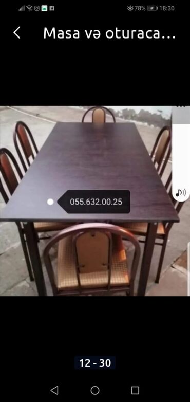 Masa və oturacaq dəstləri: Mətbəx üçün, Yeni, Açılmayan, Kvadrat masa — 19