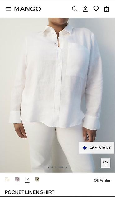 crop geyim: Mango – Pocket Linen Shirt (Off White) Məhsul geri qaytarma müddəti — 2