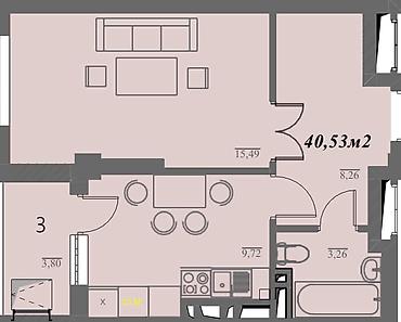 1 комната, 41 м², Дордой Моторс рынок Элитка, 8 этаж, Дизайнерский ремонт