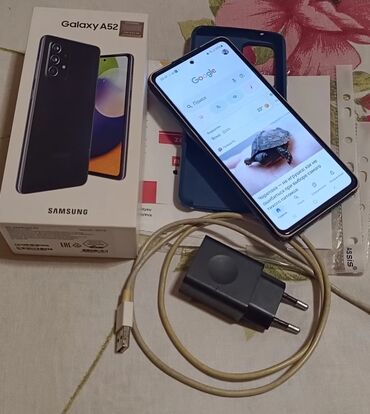 телефон fly champ: Samsung Galaxy A52, 128 ГБ, цвет - Черный, Отпечаток пальца, Две SIM карты