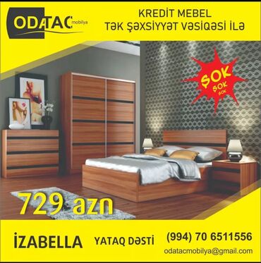 Yataq otağı dəstləri: İkinəfərlik çarpayı, Komod, Dolab, 2 tumba, Rusiya, Yeni — 9