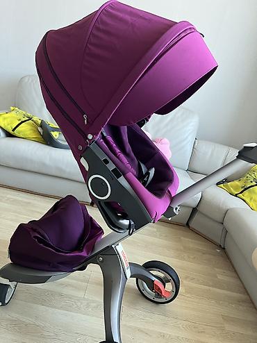 стокки коляска: Коляска, Stokke, цвет - Фиолетовый, Б/у, Самовывоз, Платная доставка — 2
