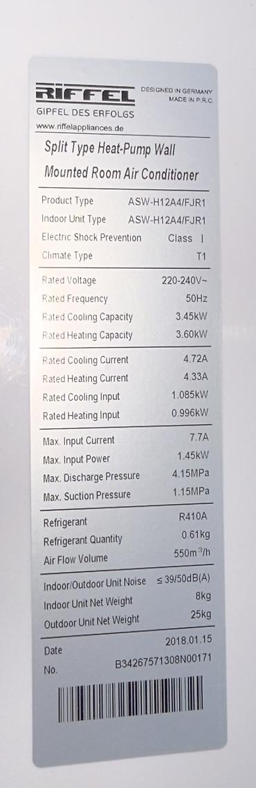 qaz: Riffel 40-45 kv kondisioner.Qazı içindedir.İdeal veziyyetdedir — 2