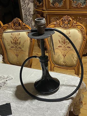 ziyafet donu s: Nargilə dəsti – klassik qara dizayn - Material: şüşə kolba, metal — 1