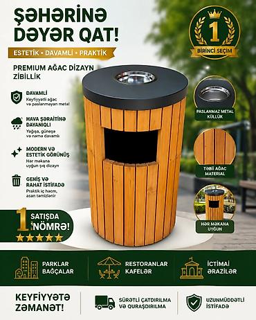 sendiviç panel: Premium ağac dizayn zibil qutusu - Estetik, davamlı və praktik — 2