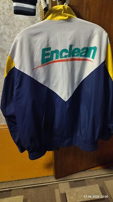 винтажное: Ветровка Touch Down Enclean, цветовая блокировка сине‑бело‑жёлтая. - — 2
