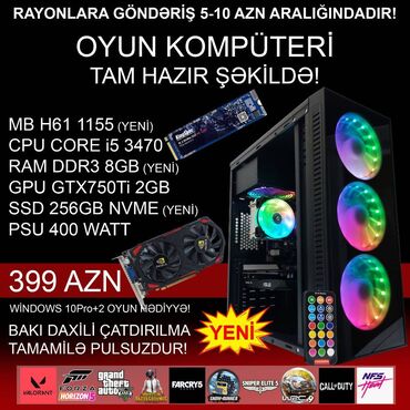 Masaüstü kompüterlər və iş stansiyaları: Oyun üçün Kompüter "RGB Gaming Core i5 3470 GTX750Ti 2GB 256GB NVME” -da lalafo.az — 3 Masaüstü kompüterlər və iş stansiyaları: Oyun üçün Kompüter "RGB Gaming Core i5 3470 GTX750Ti 2GB 256GB NVME” — 3