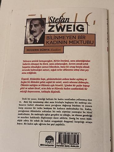 Kitablar və jurnallar: Məhsul: Kitab – “Bilinmeyen Bir Kadının Mektubu” Müəllif: Stefan — 2